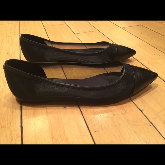 chanel mesh flats